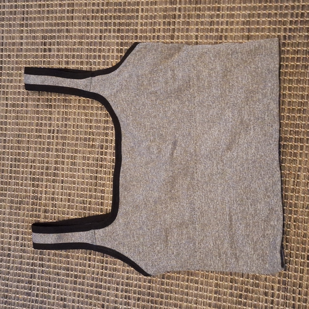 Gray and Black Cropped Tank Top